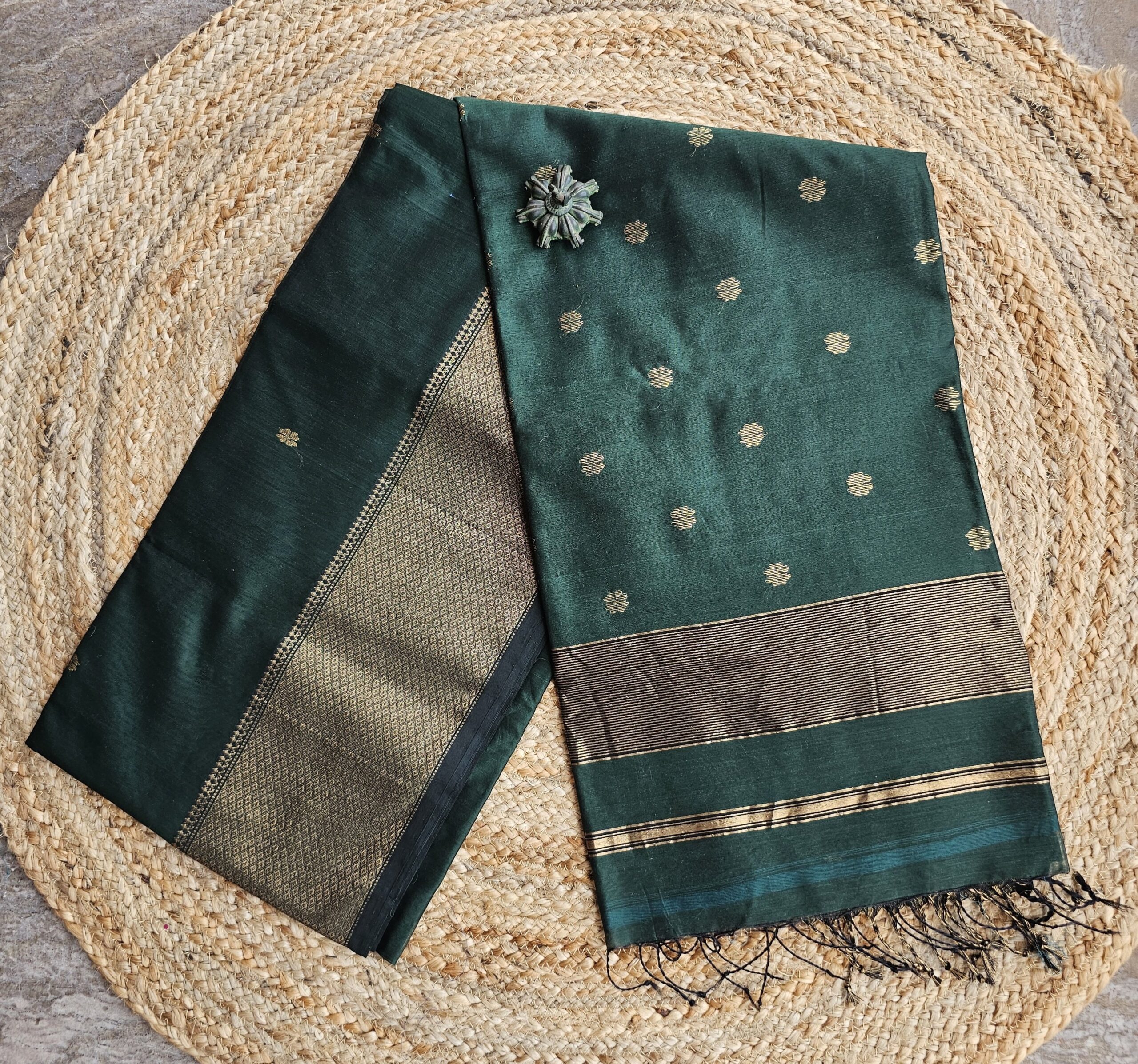 Maheshwari- Bottle Green