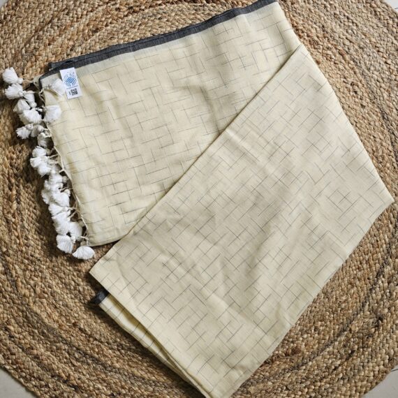 Mul Cotton Chequered- Powder Yellow