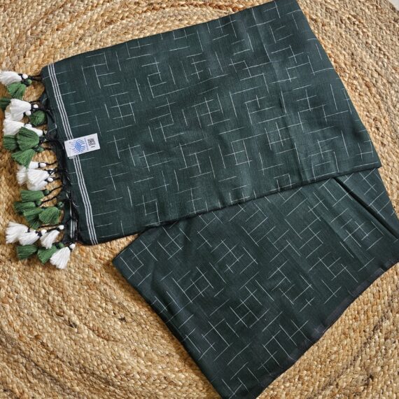 Mul Cotton Chequered - Bottle Green