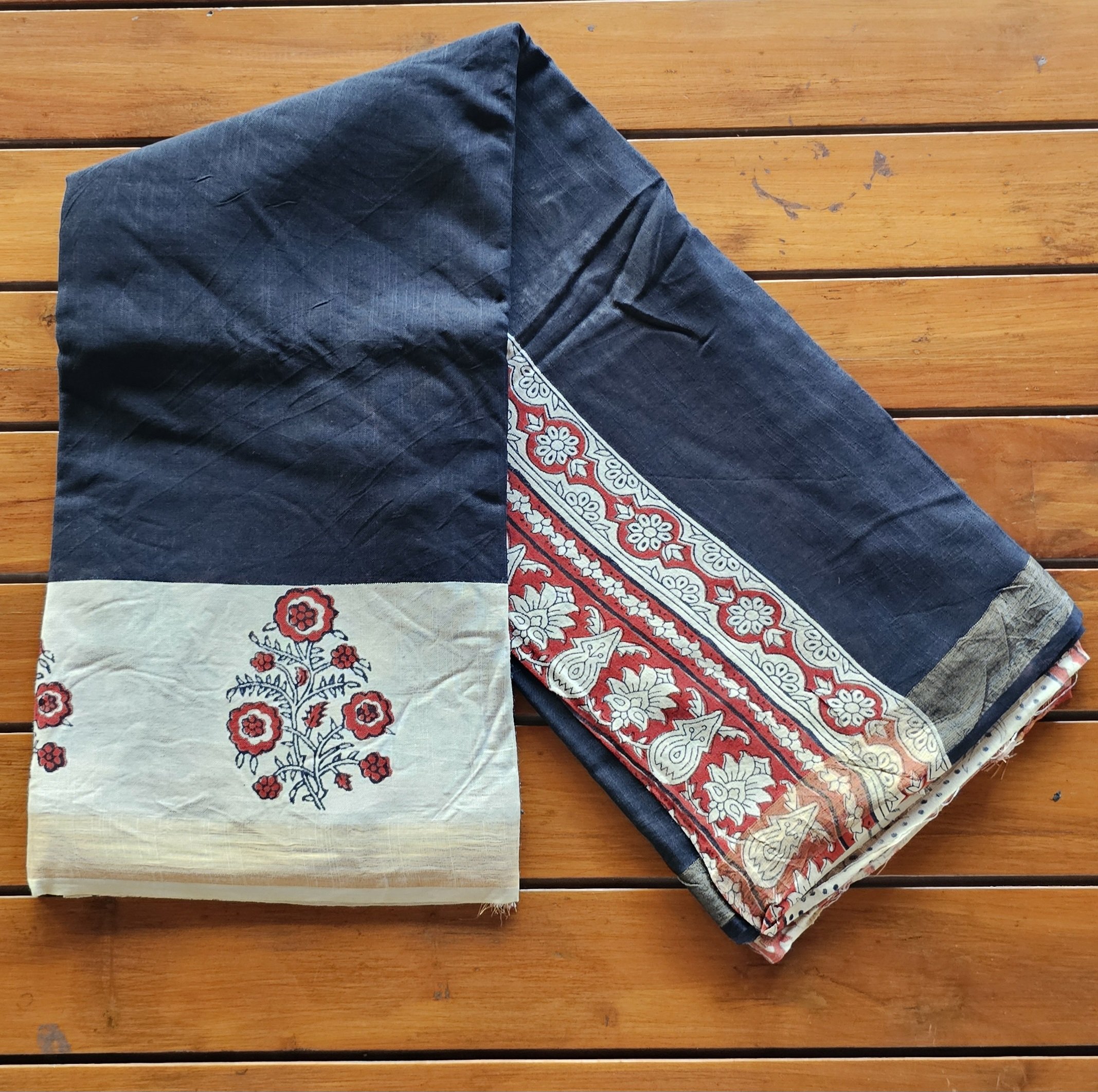 Suma | Bagru Handblock Print Saree