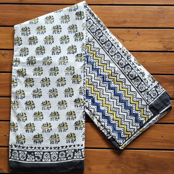 Gajpad | Bagru Handblock Print Saree