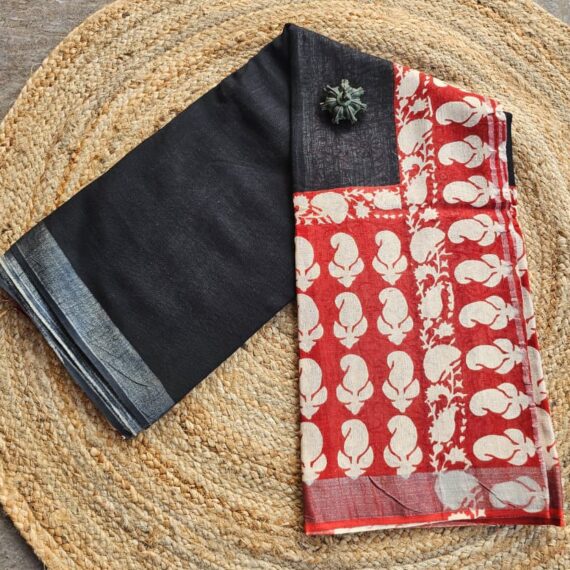 Nisha | Bagru Handblock Print Saree