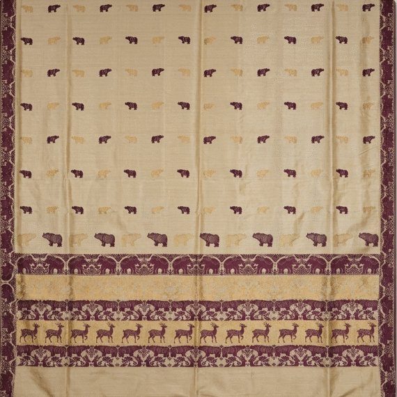 Kaziranga Motif Tussar Saree