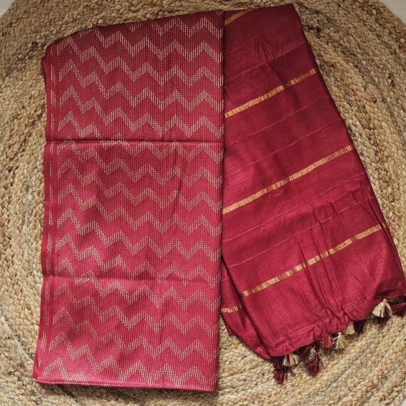 Thread Work Matka Cotton | Crimson