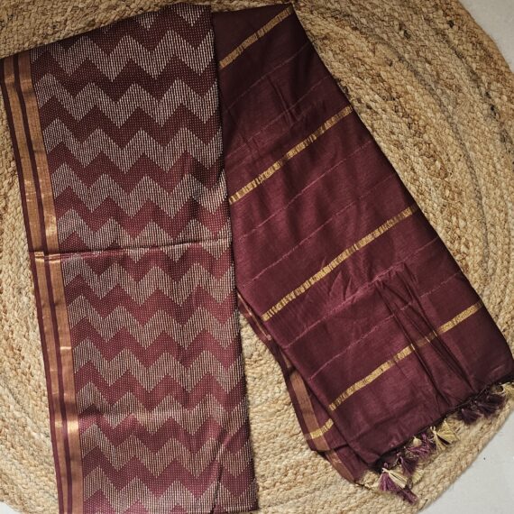 Thread Work Matka Cotton | Brown